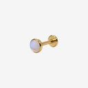 Round-Edged Moonstone flat back earrings