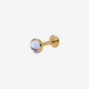 Round-Edged Moonstone flat back earrings