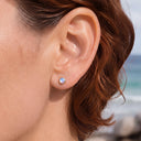 Round-Edged Moonstone flat back earrings