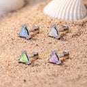 Triangular jelly opal flat back earrings