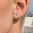 Triangular jelly opal flat back earrings