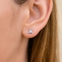 Triangular jelly opal flat back earrings