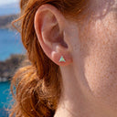 Triangular jelly opal flat back earrings