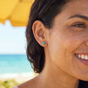 Turquoise Cabochon flat back earrings
