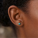 Turquoise Cabochon flat back earrings