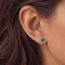 Turquoise Cabochon flat back earrings