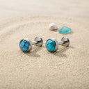 Turquoise Cabochon flat back earrings